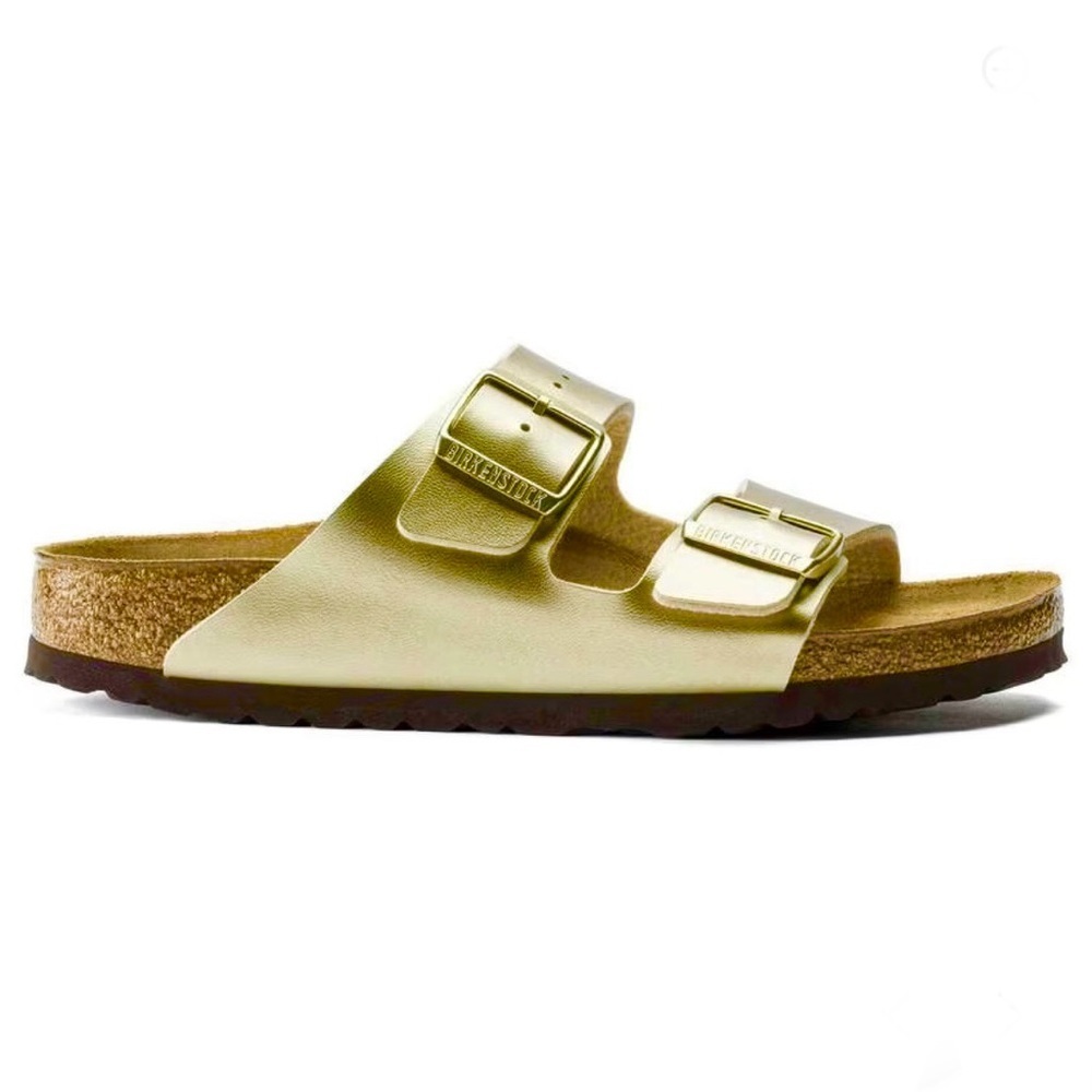 Birkenstock Arizona Slide Sandal, Women's Arizo Birko-Flor, gold - Picture 3 of 7